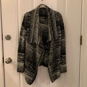 Draped black and grey cardigan